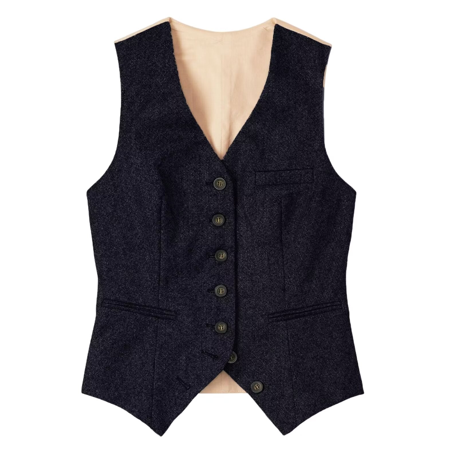 Women's navy tweed vest