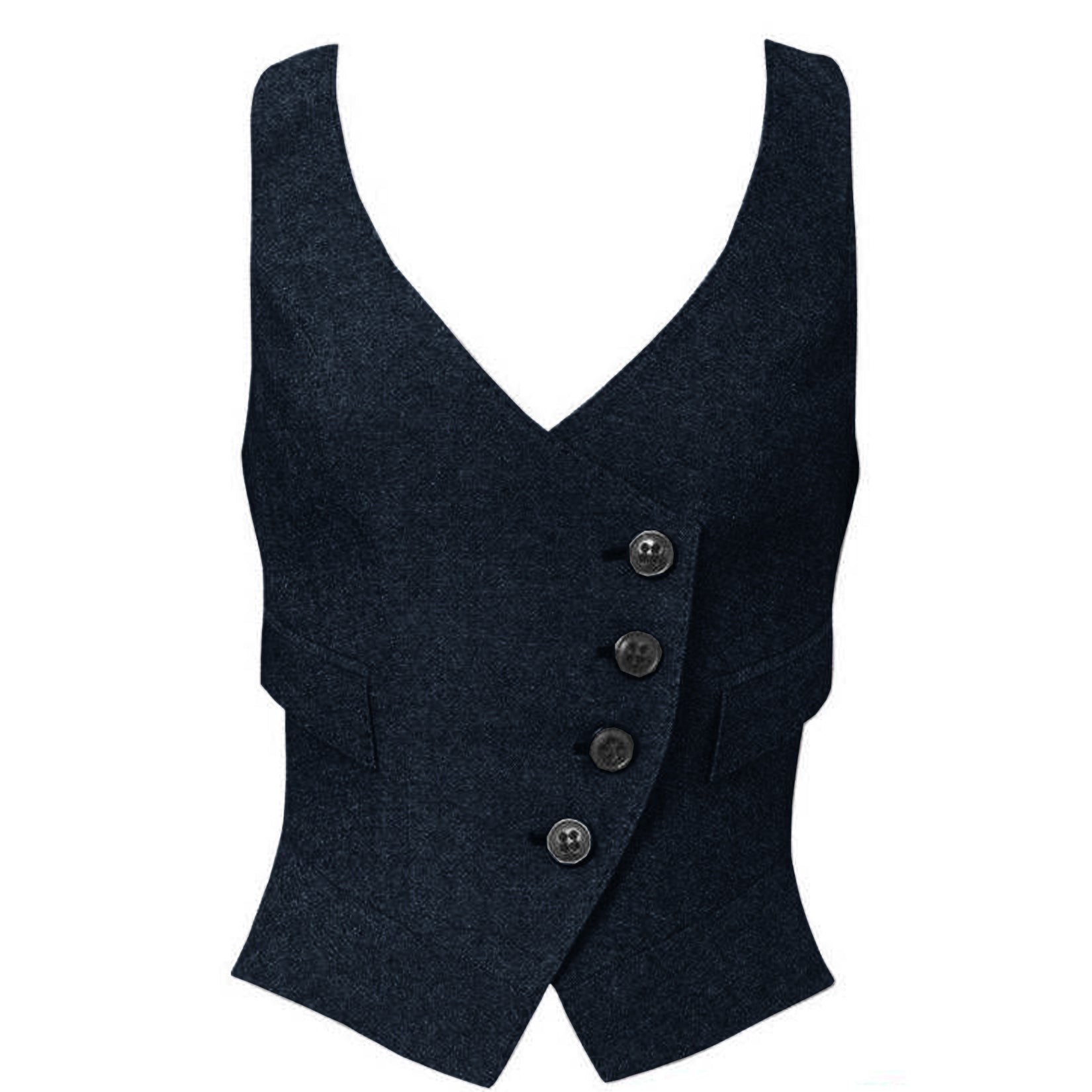 Women's navy tweed vest