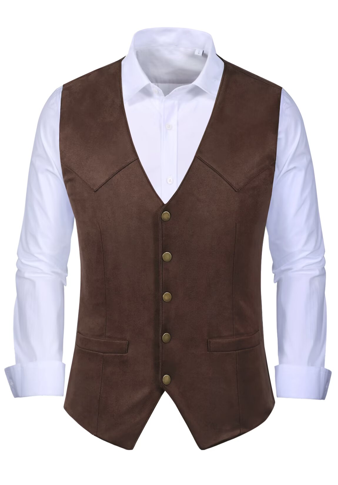 Men's dark gray suede vest