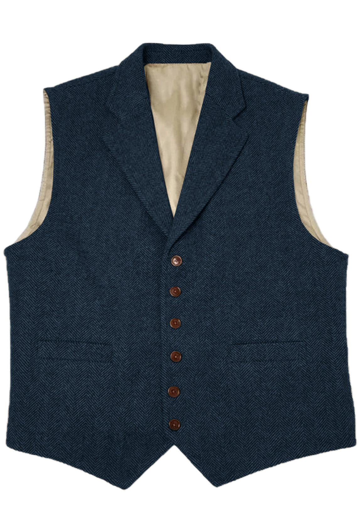 Men's navy tweed vest