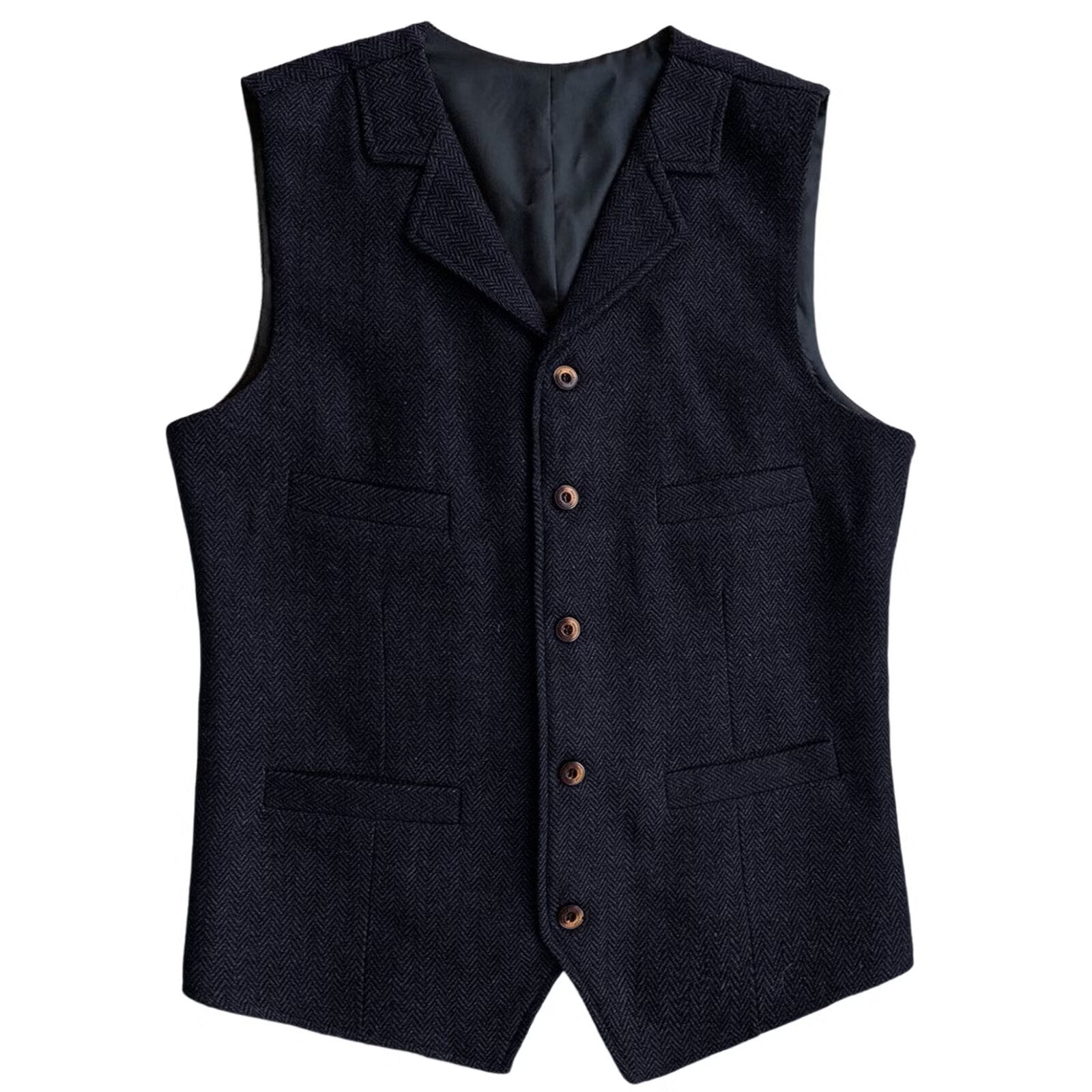 Men's navy tweed vest