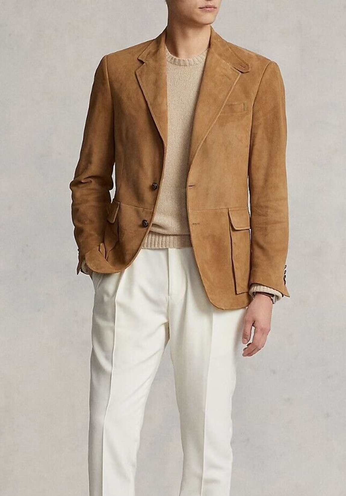 men's suede blazer in dark grey