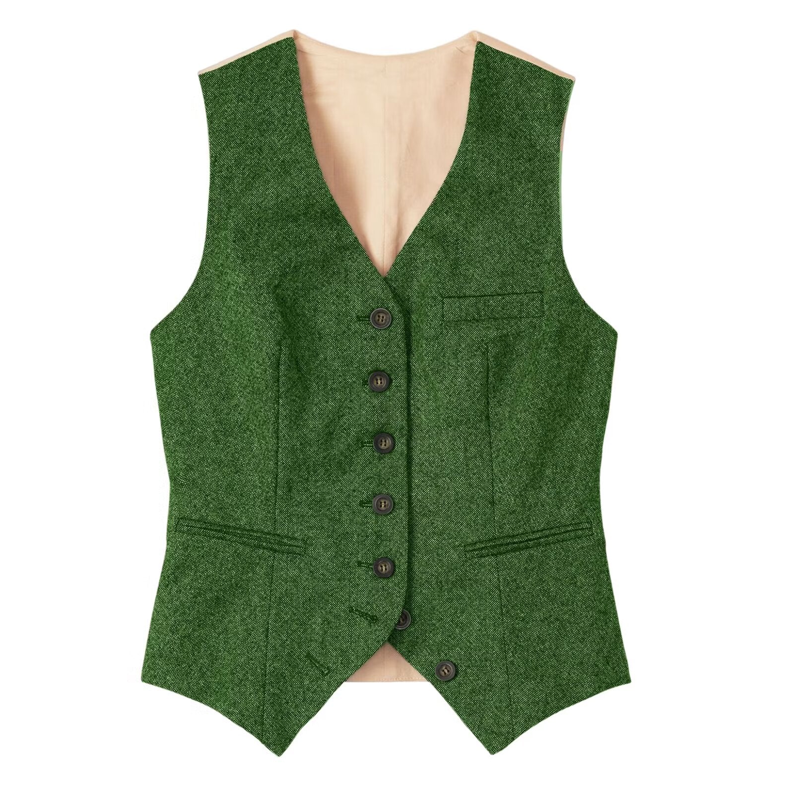 Women's green tweed vest