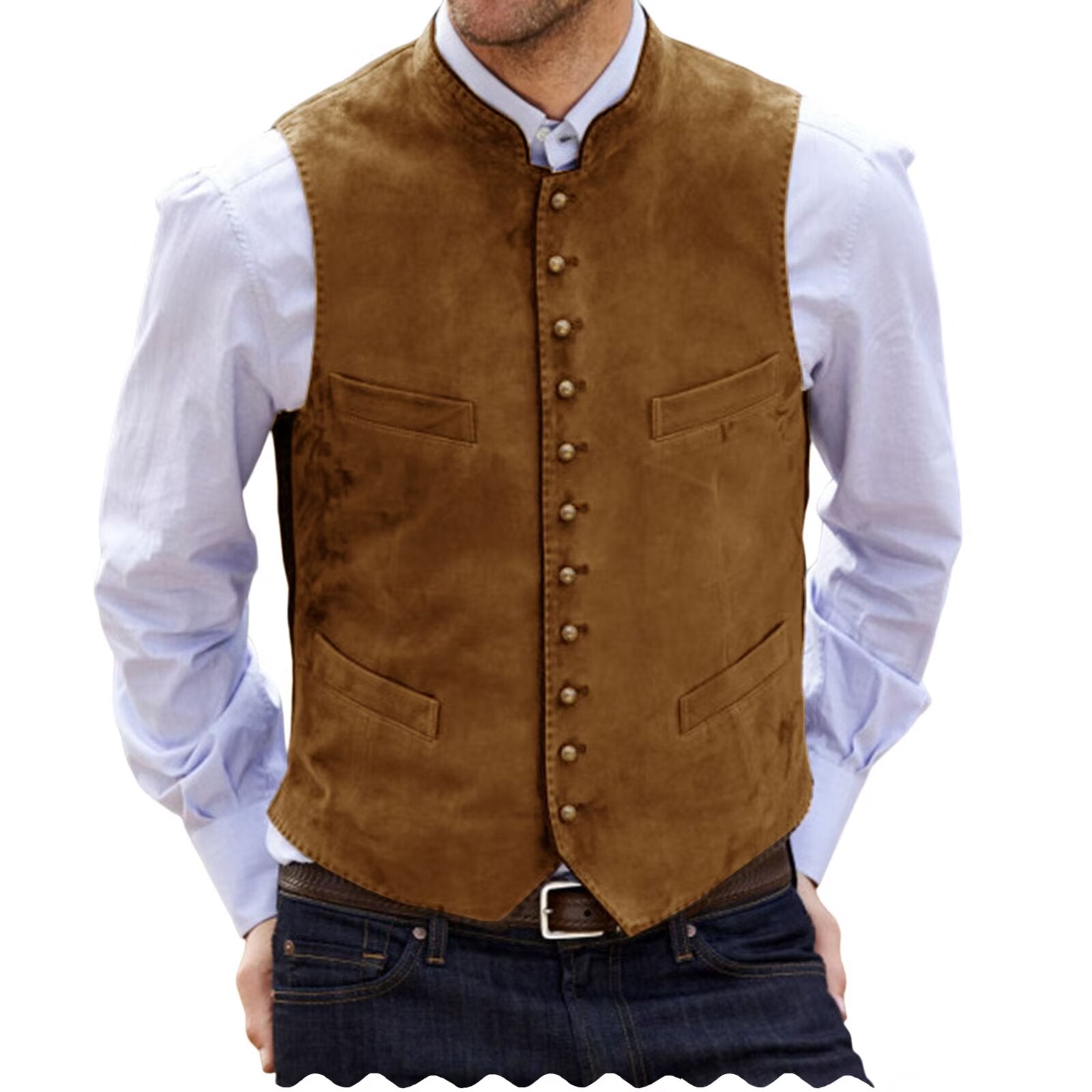 Men's khaki suede vest