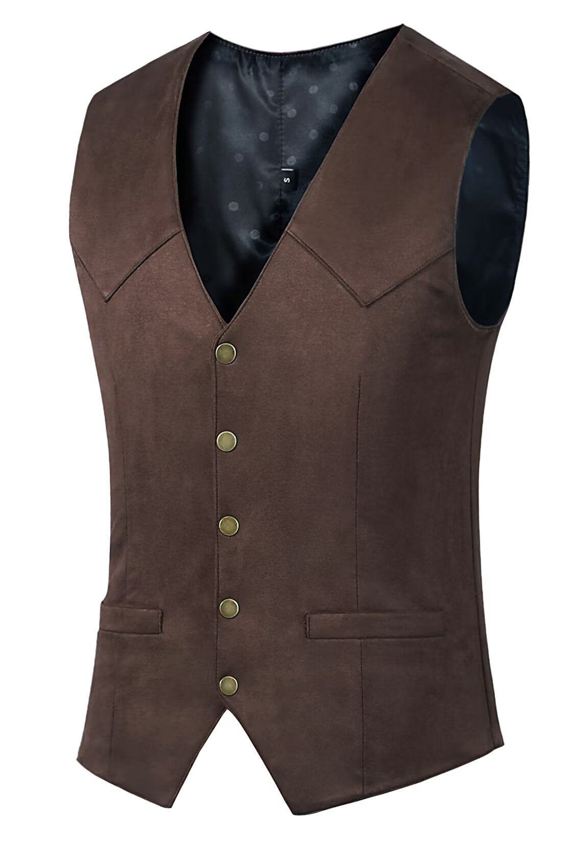 Men's dark gray suede vest