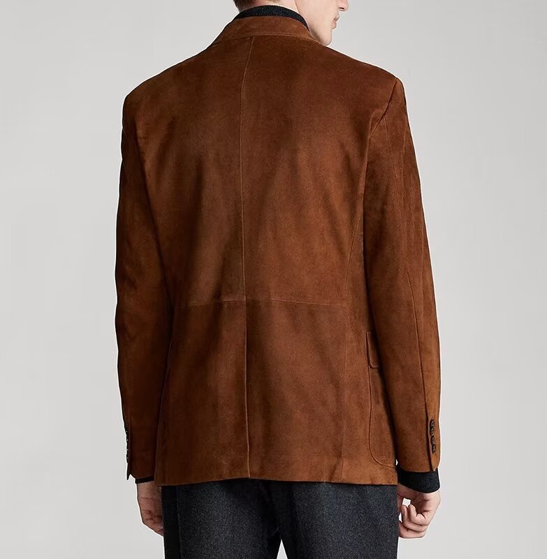 men's suede blazer in dark grey