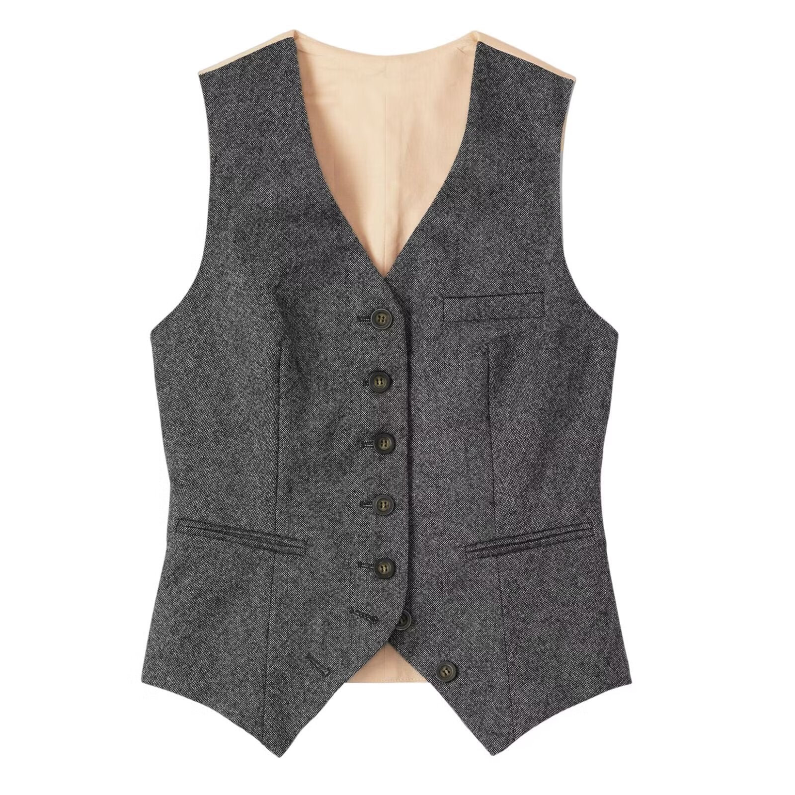 Women's gray tweed vest