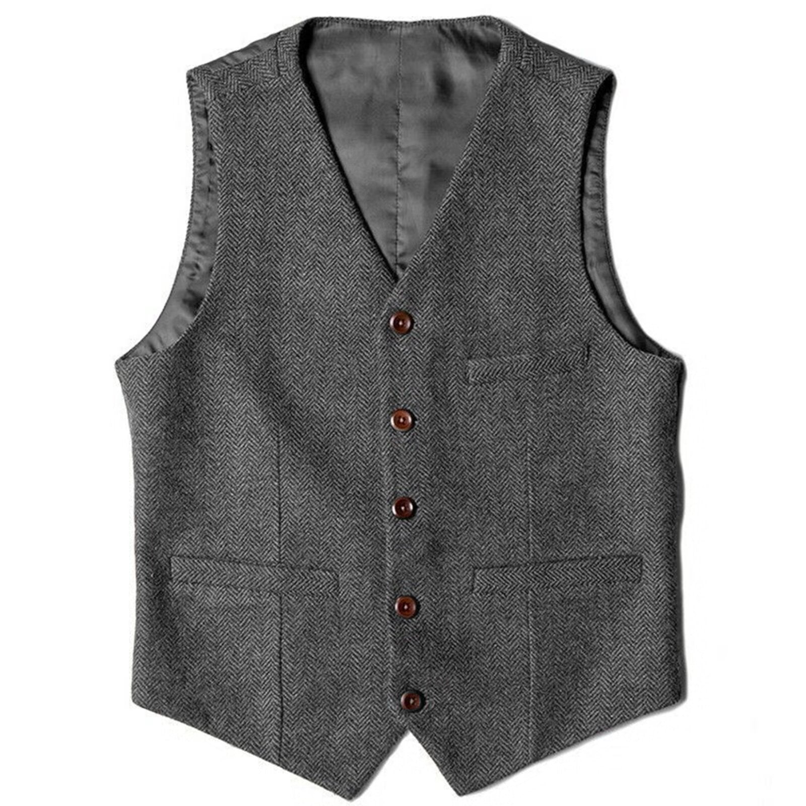 Men's gray tweed vest