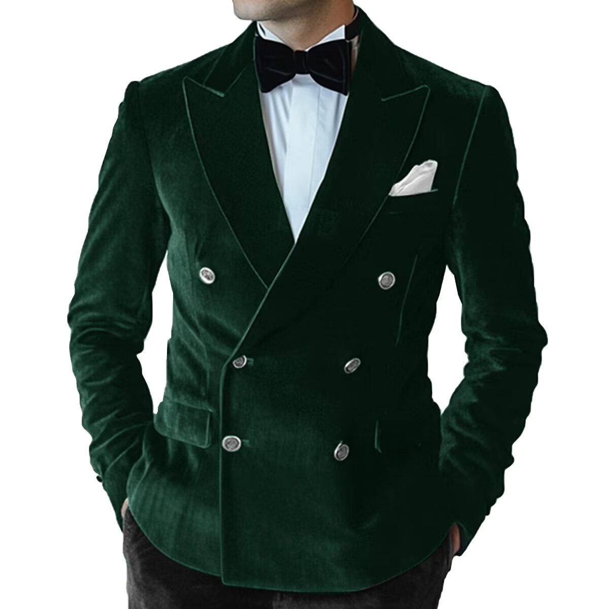 Men's green velvet jacket