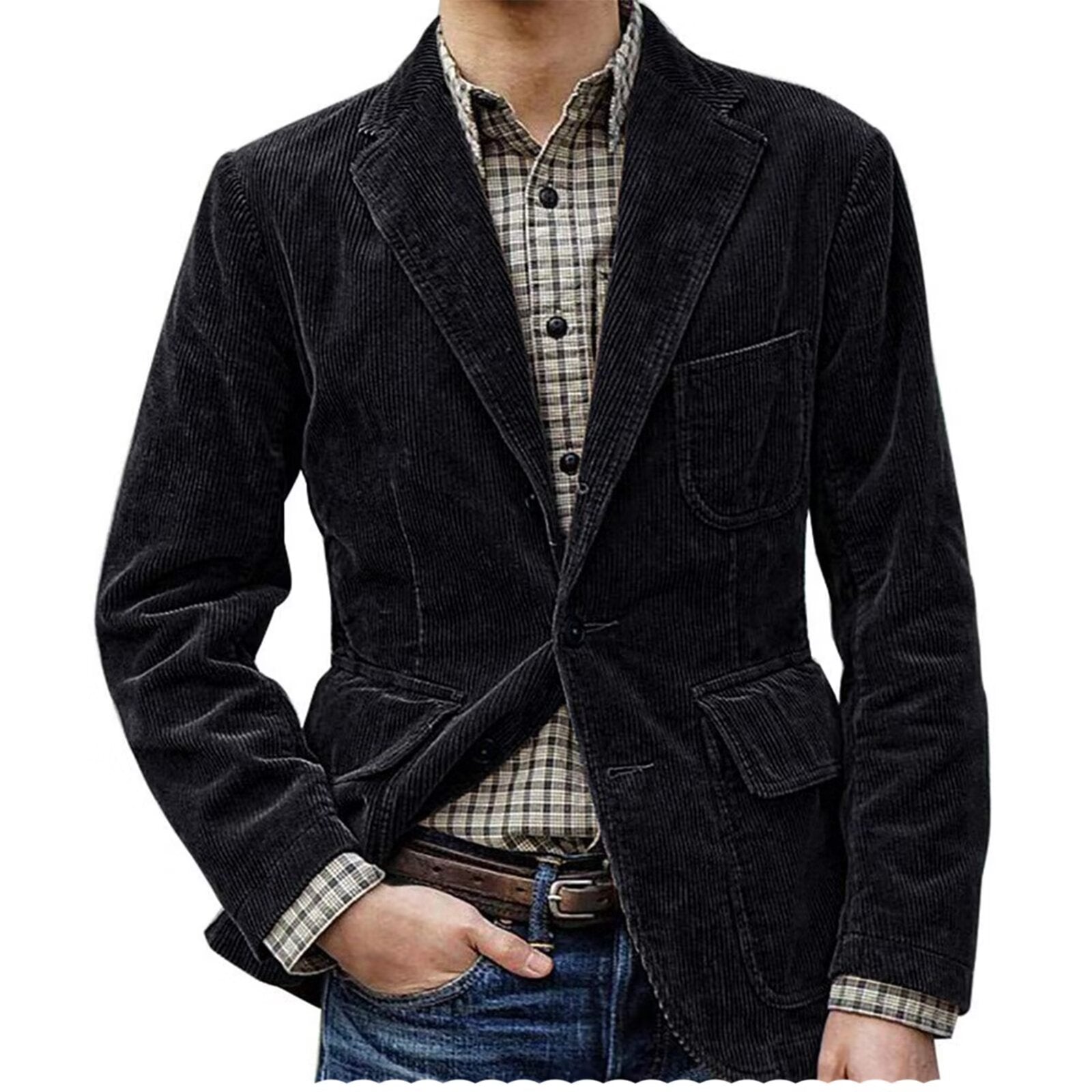 Mens Corduroy Jacket|Regular Fit 2-Button Suit Jacket