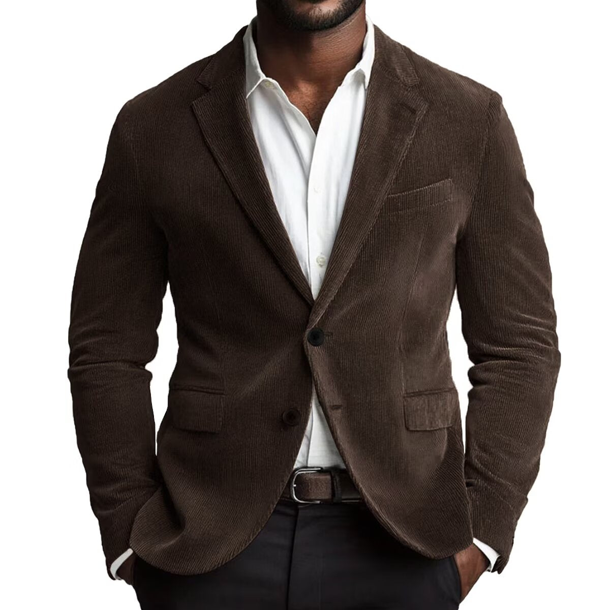 Men's coffee corduroy jacket