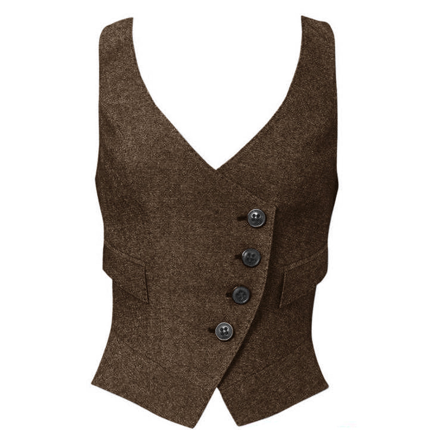 Women's brown tweed vest