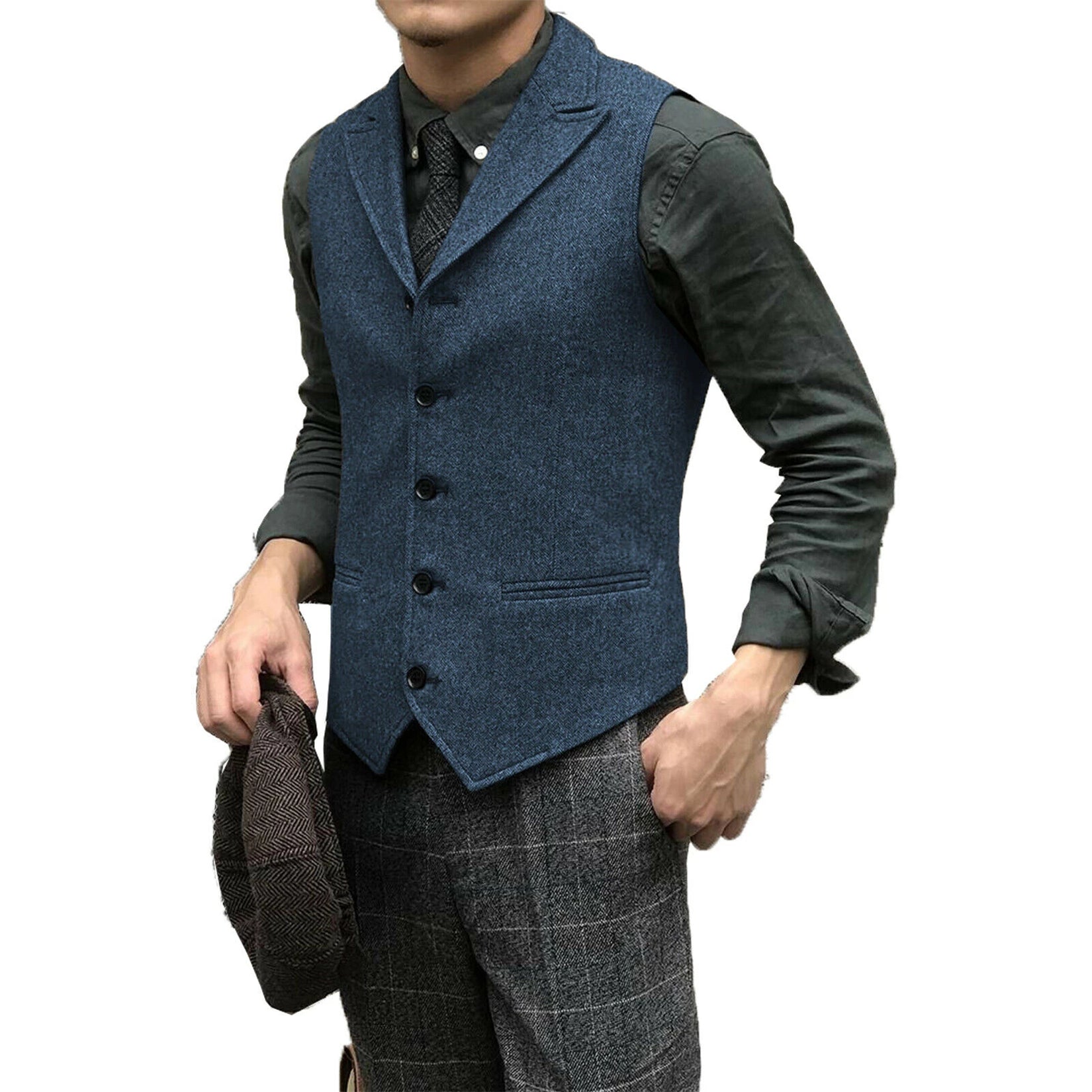 Men's brown tweed vest
