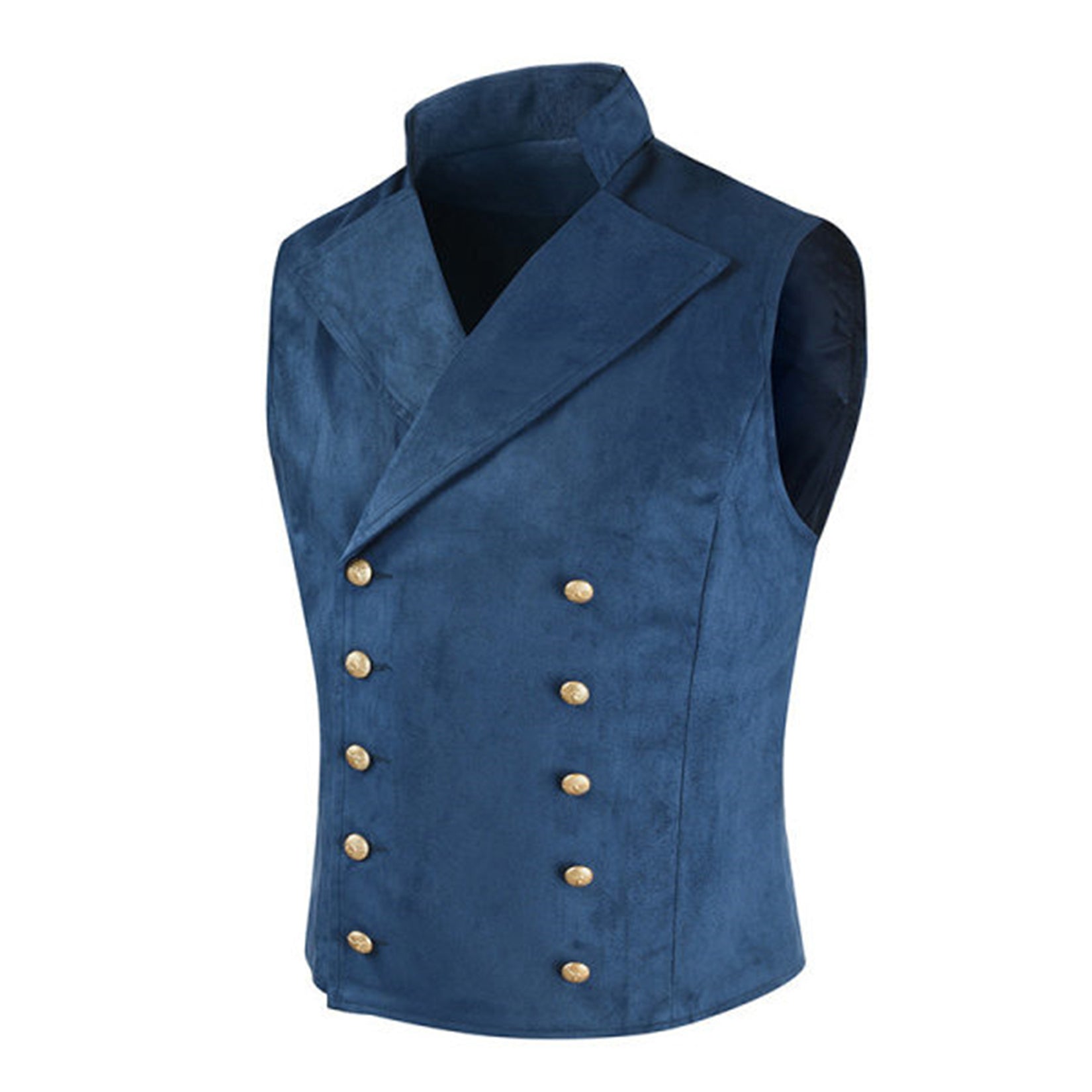 Men's blue suede vest 
