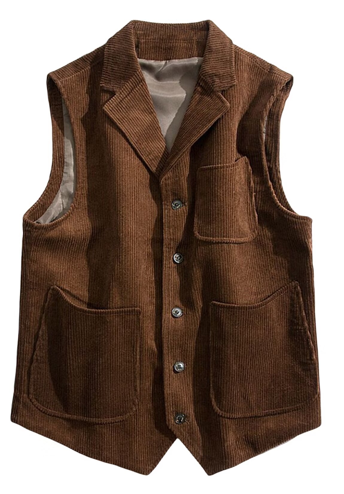 Men's brown corduroy vest 