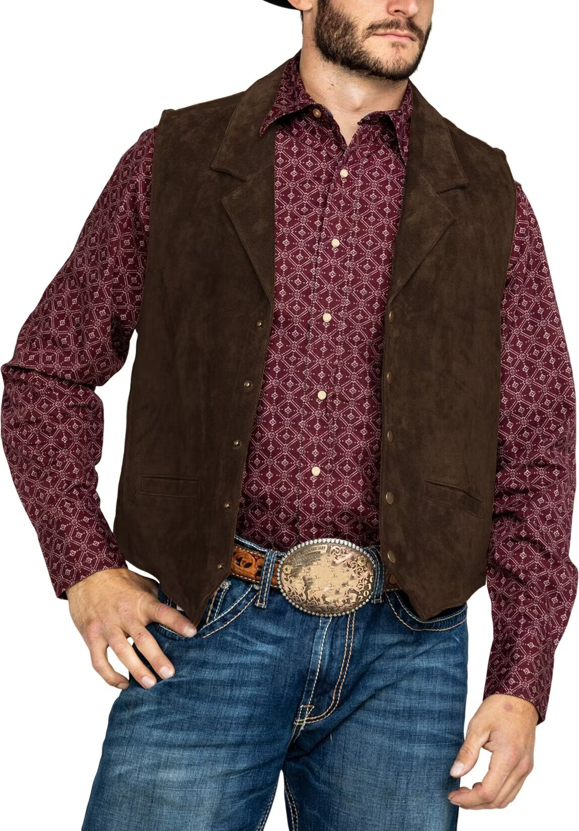 Men's brown suede vest 