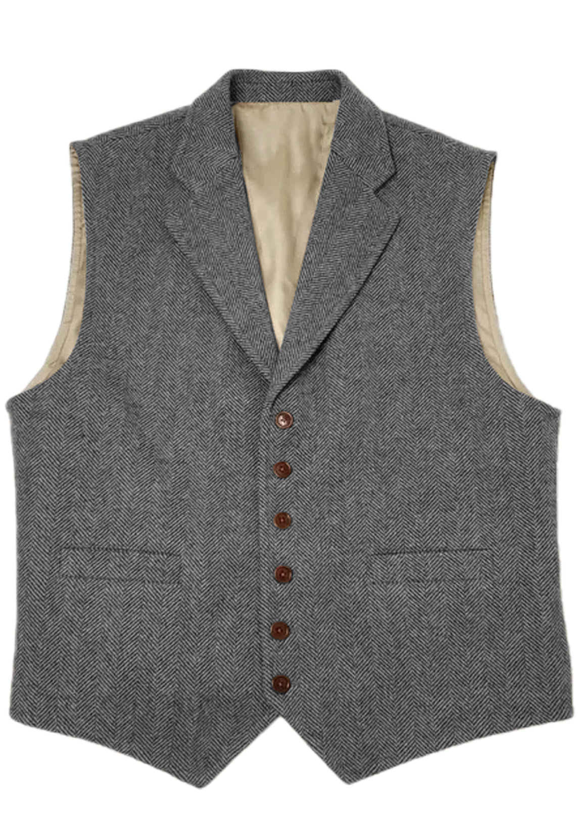 Men's gray tweed vest