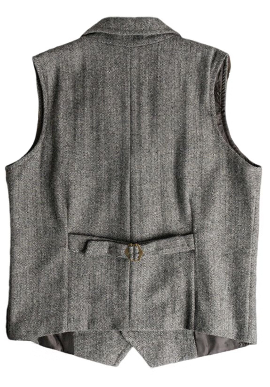 Men's gray tweed vest