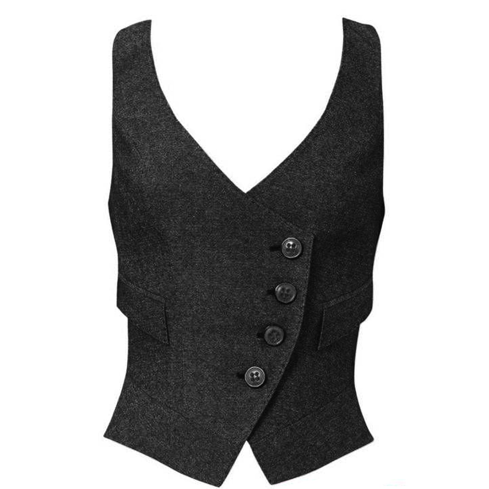 Women's black tweed vest 