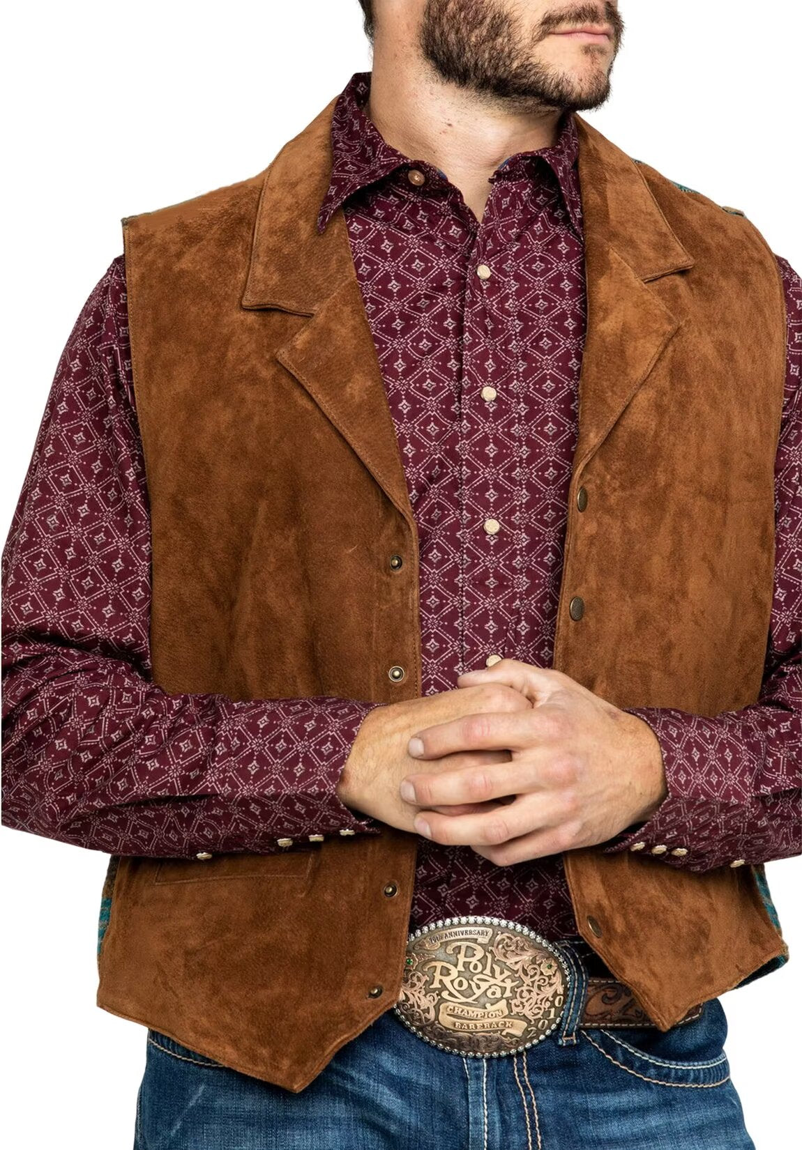 Men's khaki suede vest 