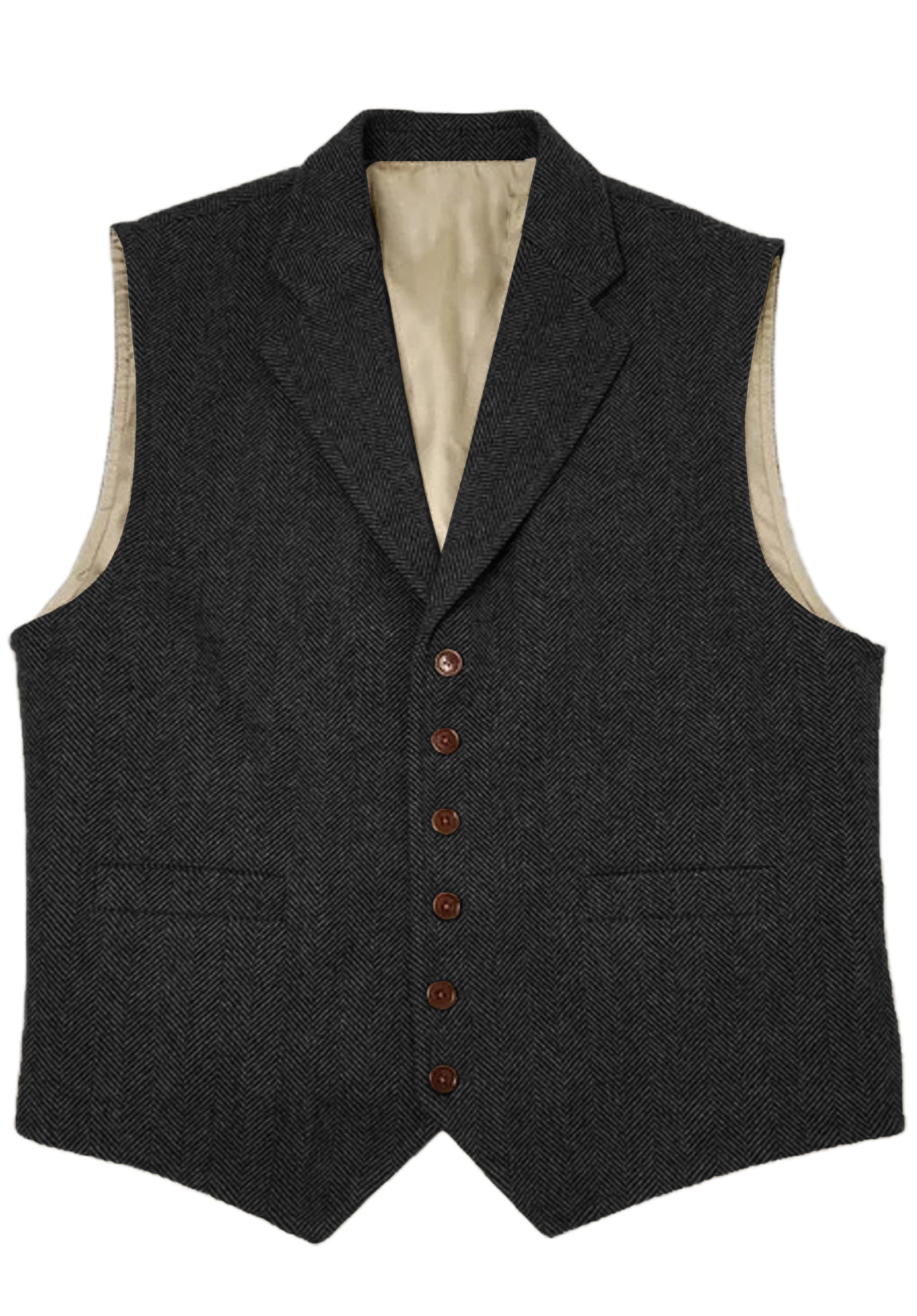 Men's black tweed vest