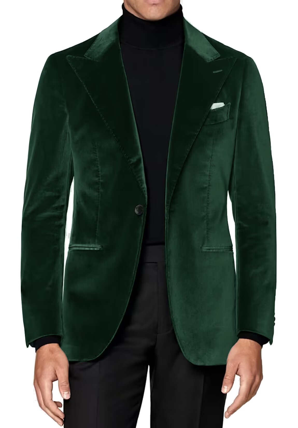 Men's green velvet jacket