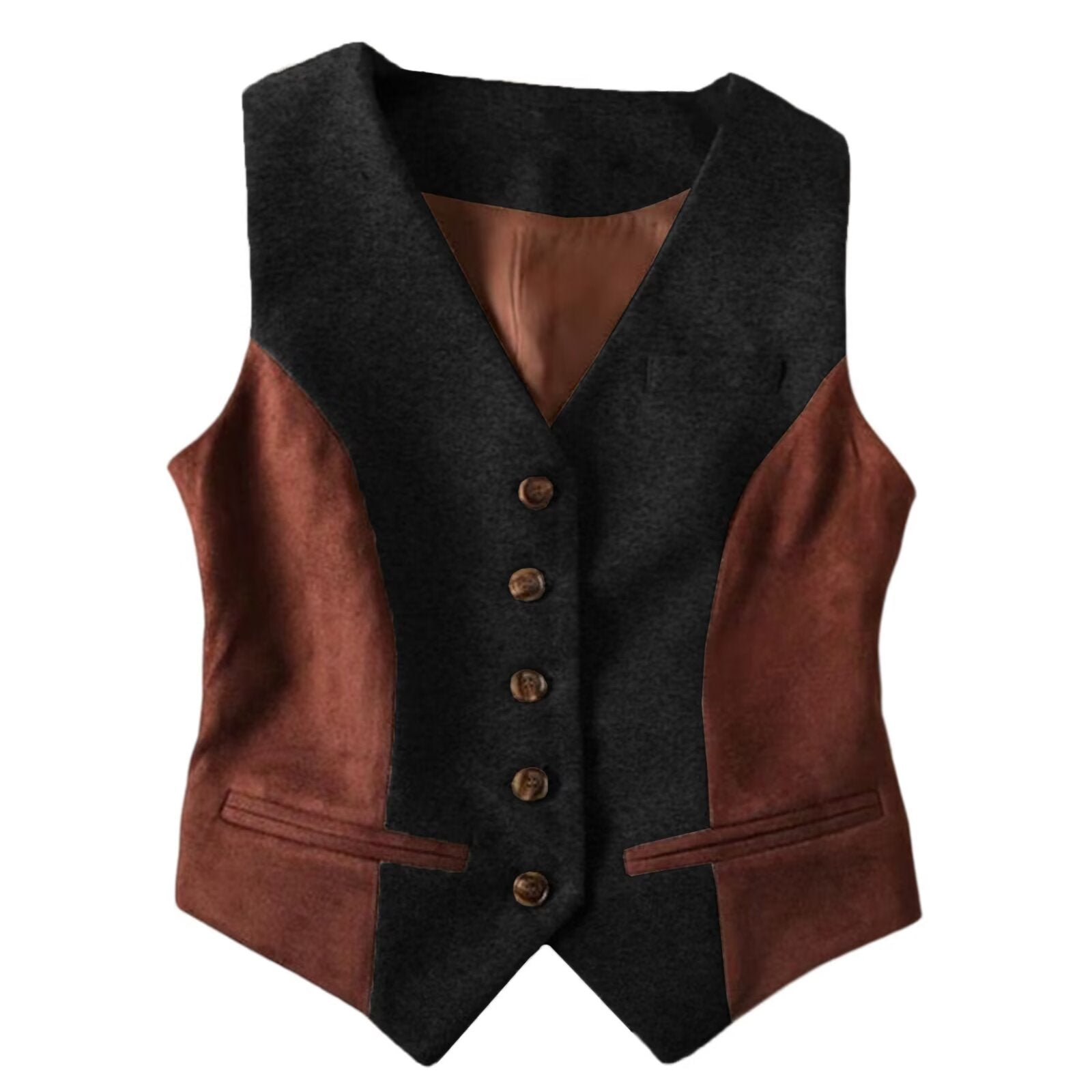 Women's black tweed vest 