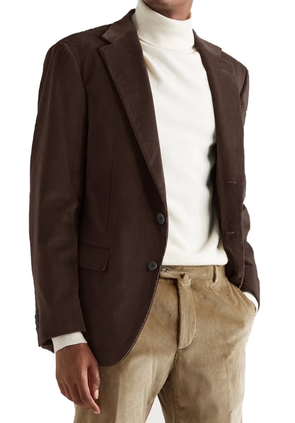 Men's Corduroy Blazer - Vintage Regular Fit  2-Button  Suit Jacket for Wedding