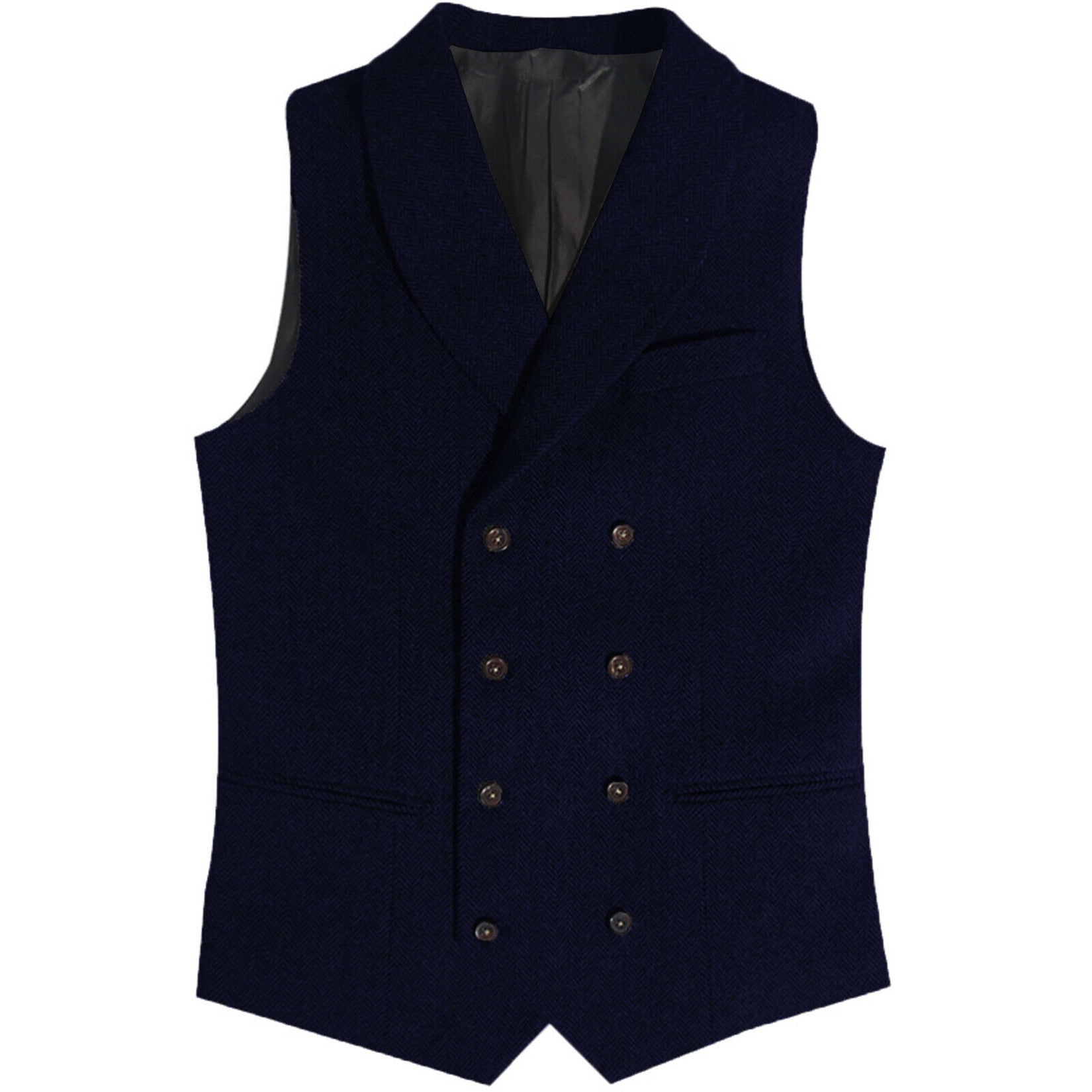 Men's navy tweed vest 