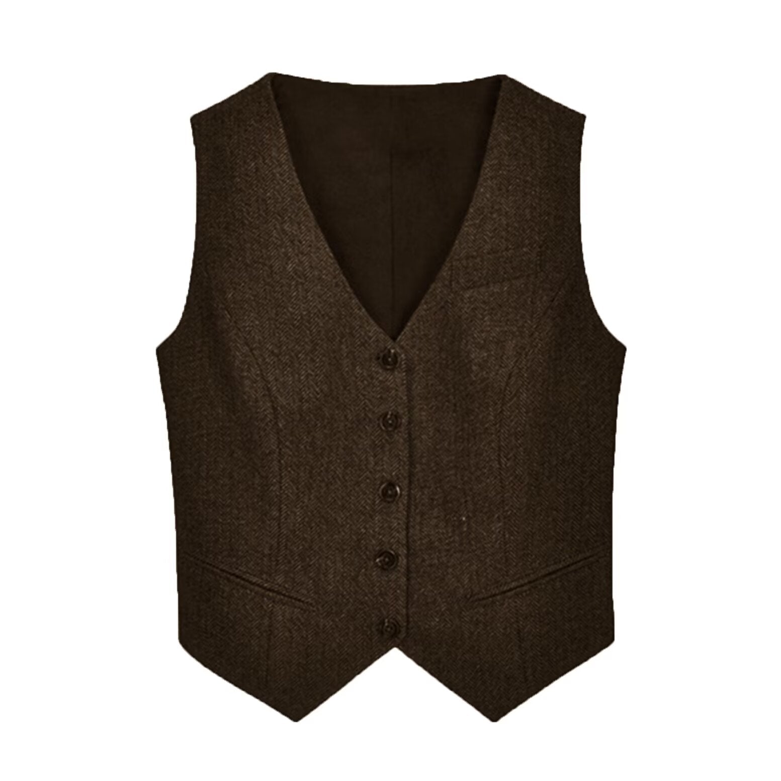 Women's brown tweed vest 