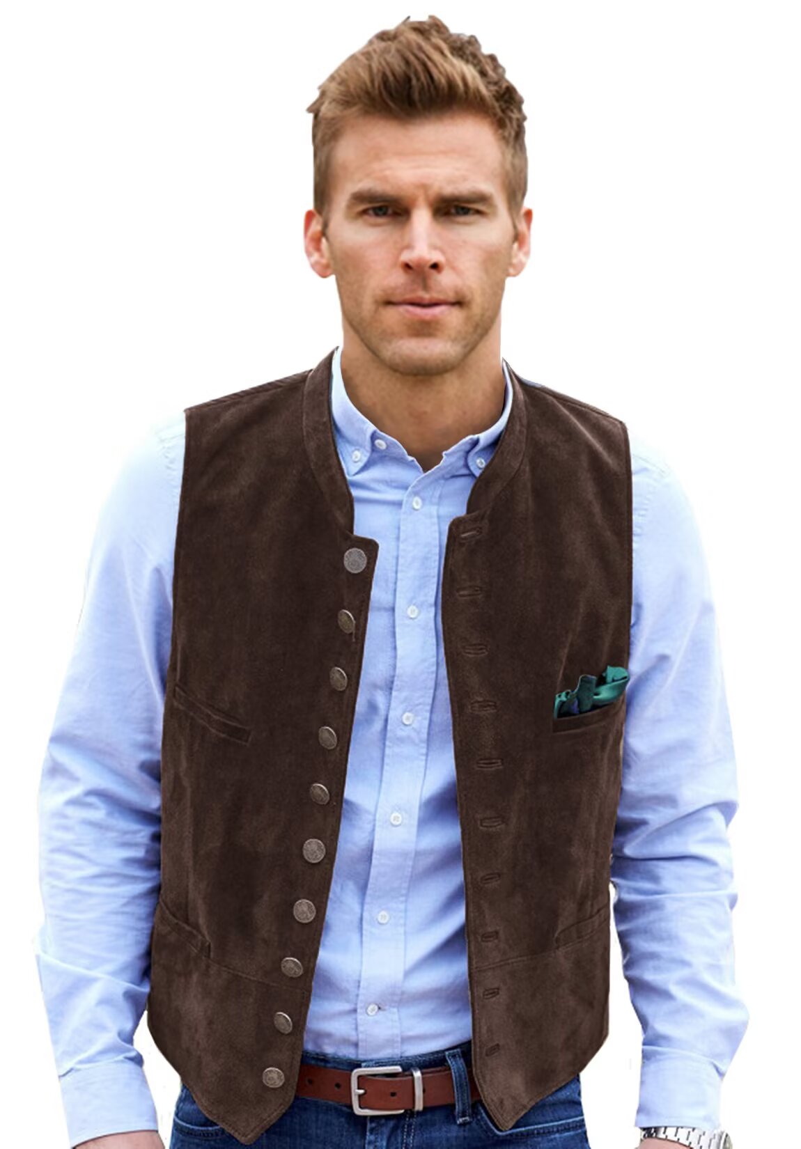 Men's brown suede vest 