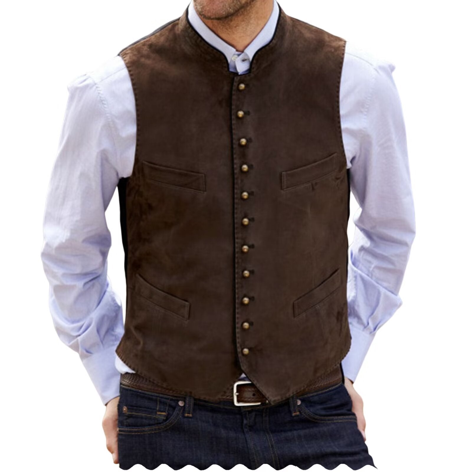 Men's brown suede vest 