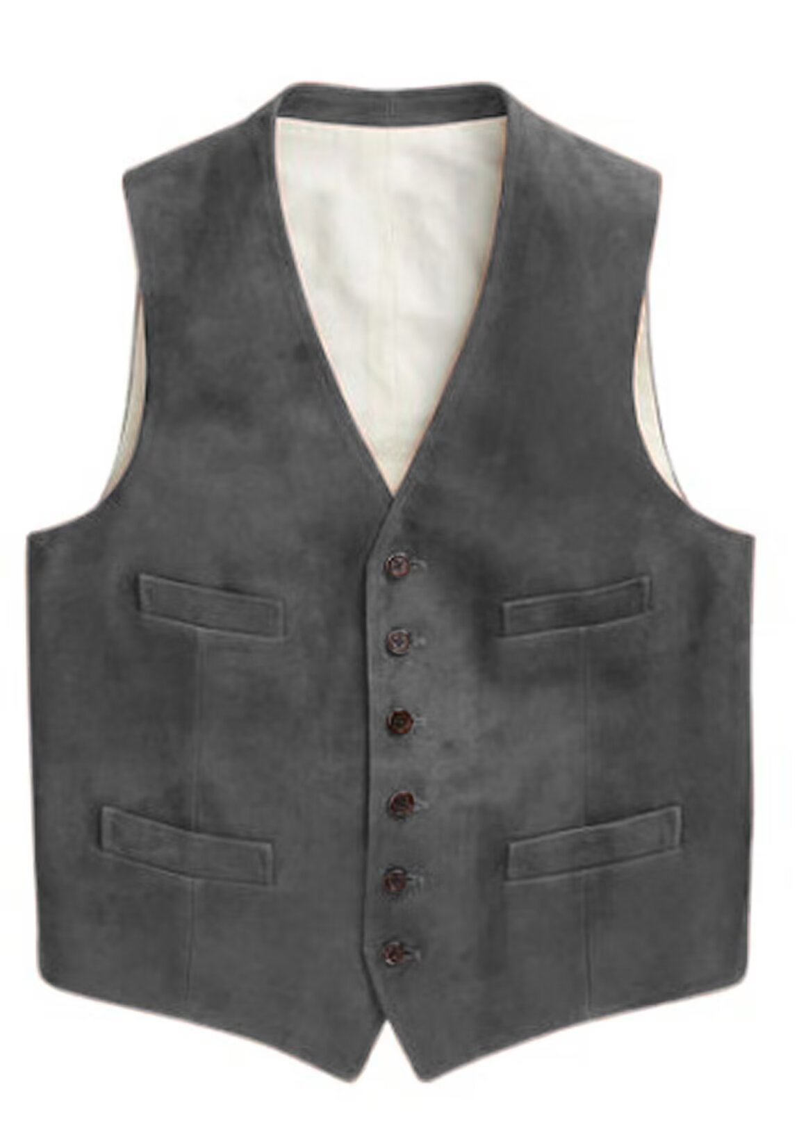 Men's dark gray suede vest 