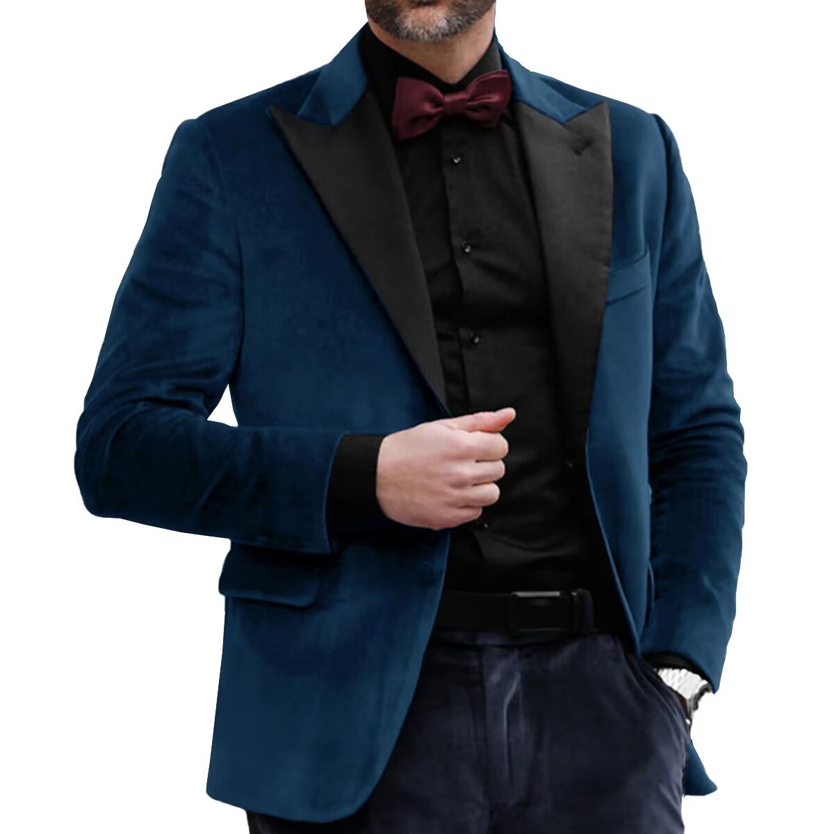 Men's navy velvet jacket