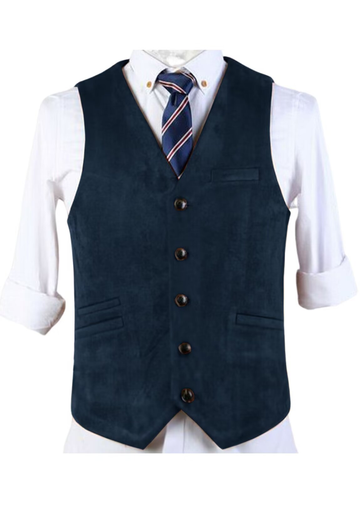 Men's navy suede vest 