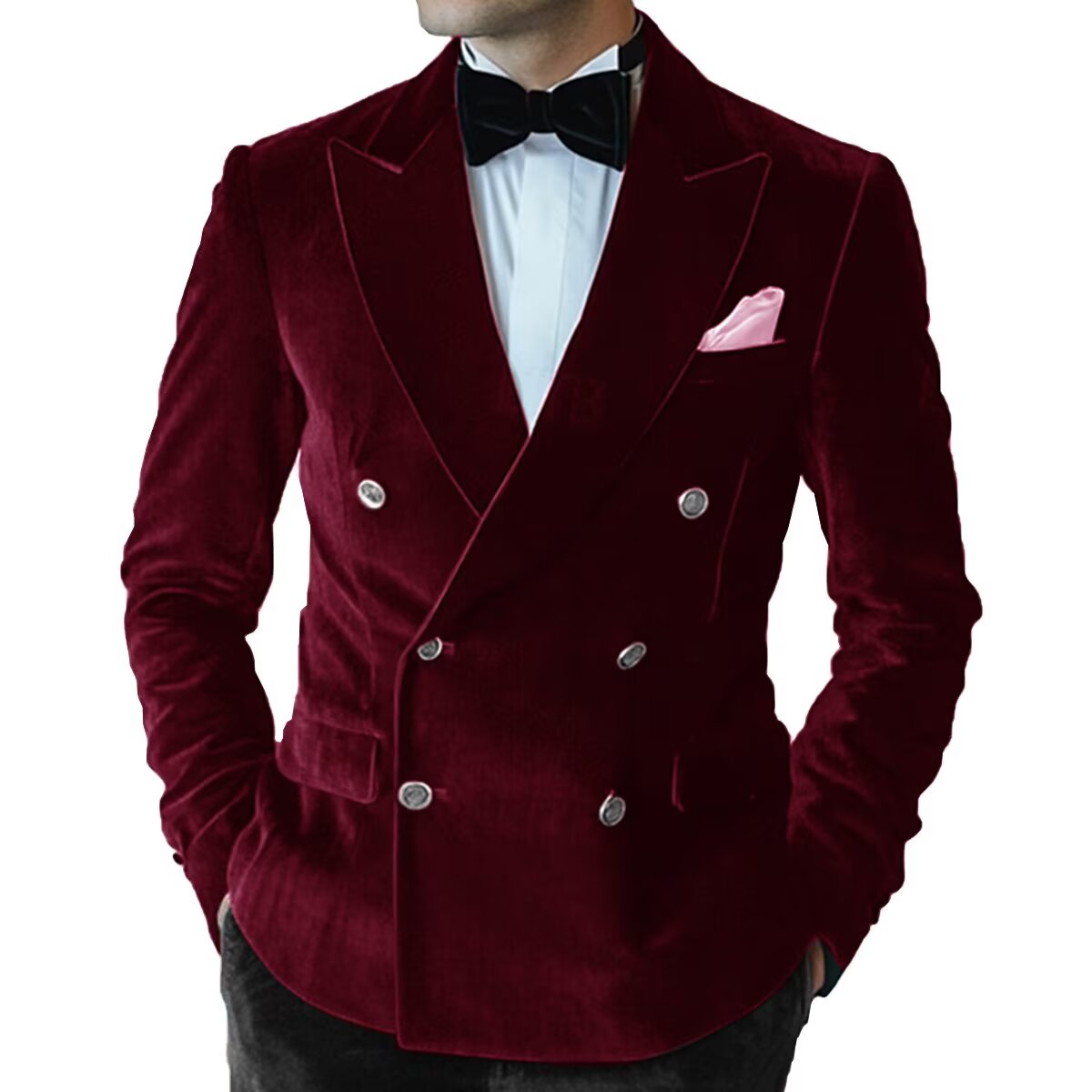 Men's burgundy Velvet Jacket