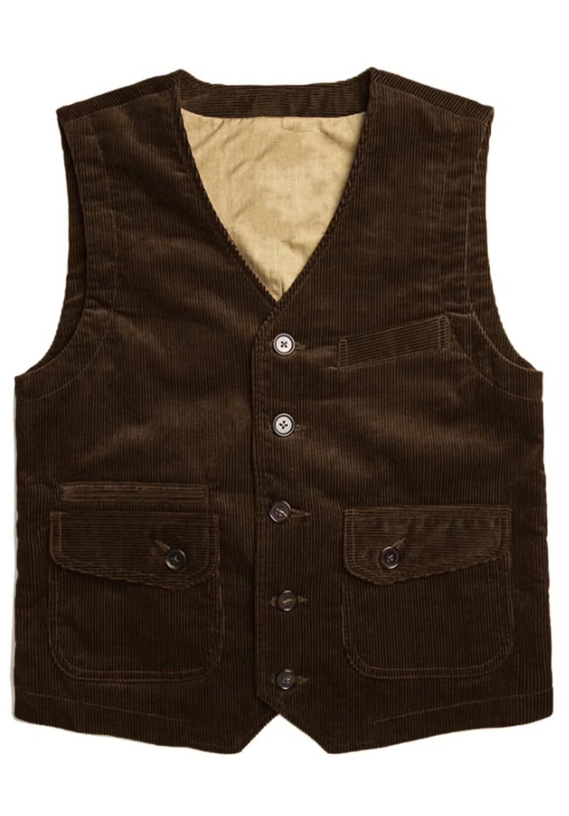 Men's brown corduroy vest 