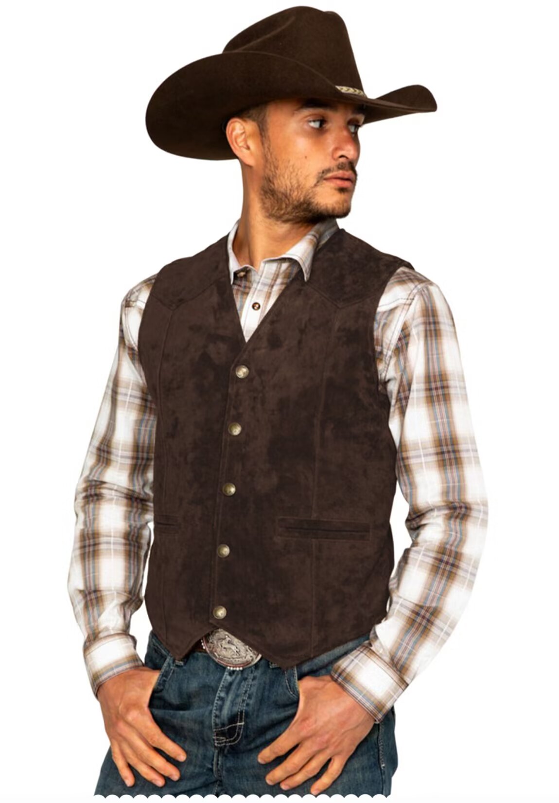 Men's brown suede vest 