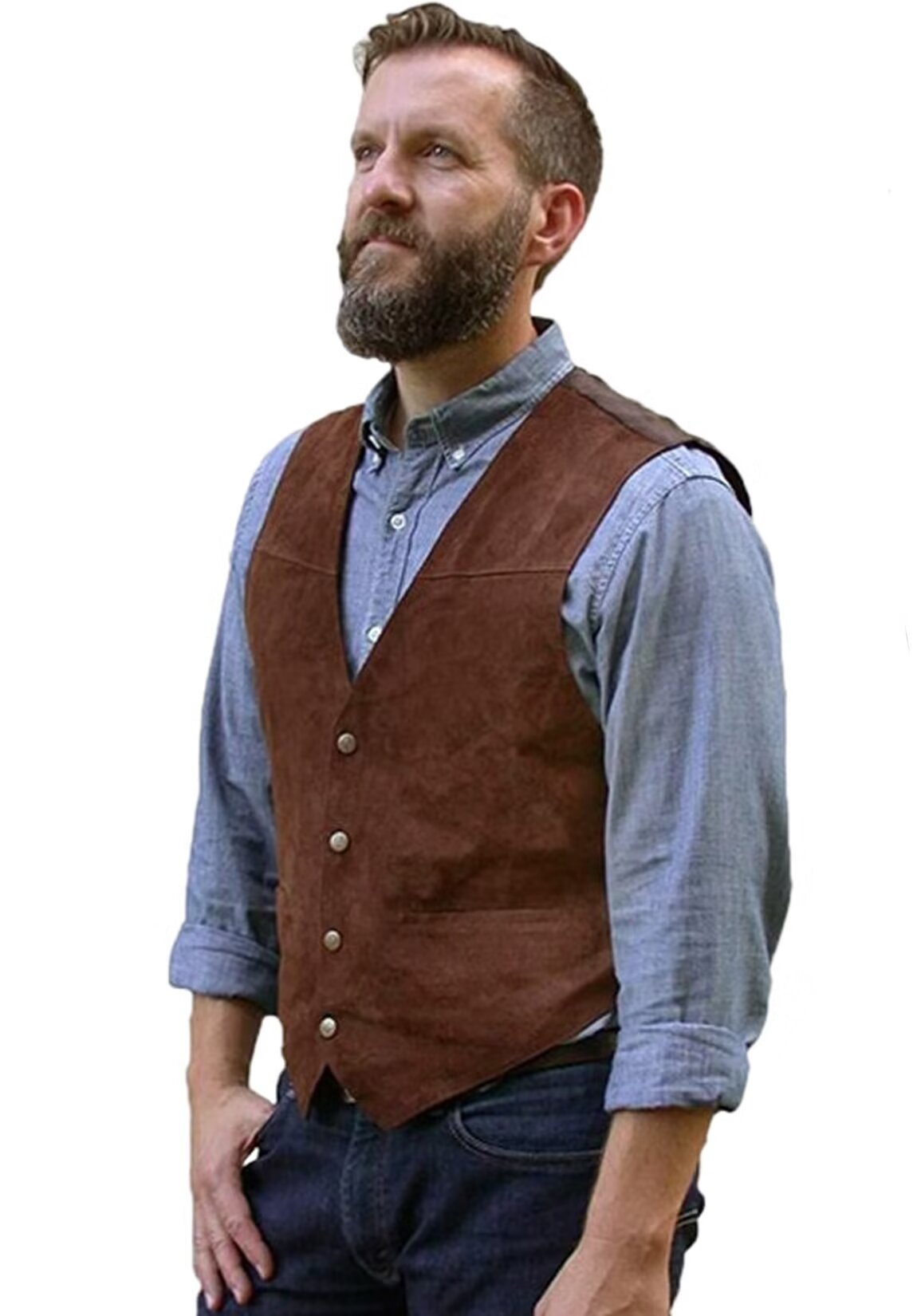 Men's brown suede vest 