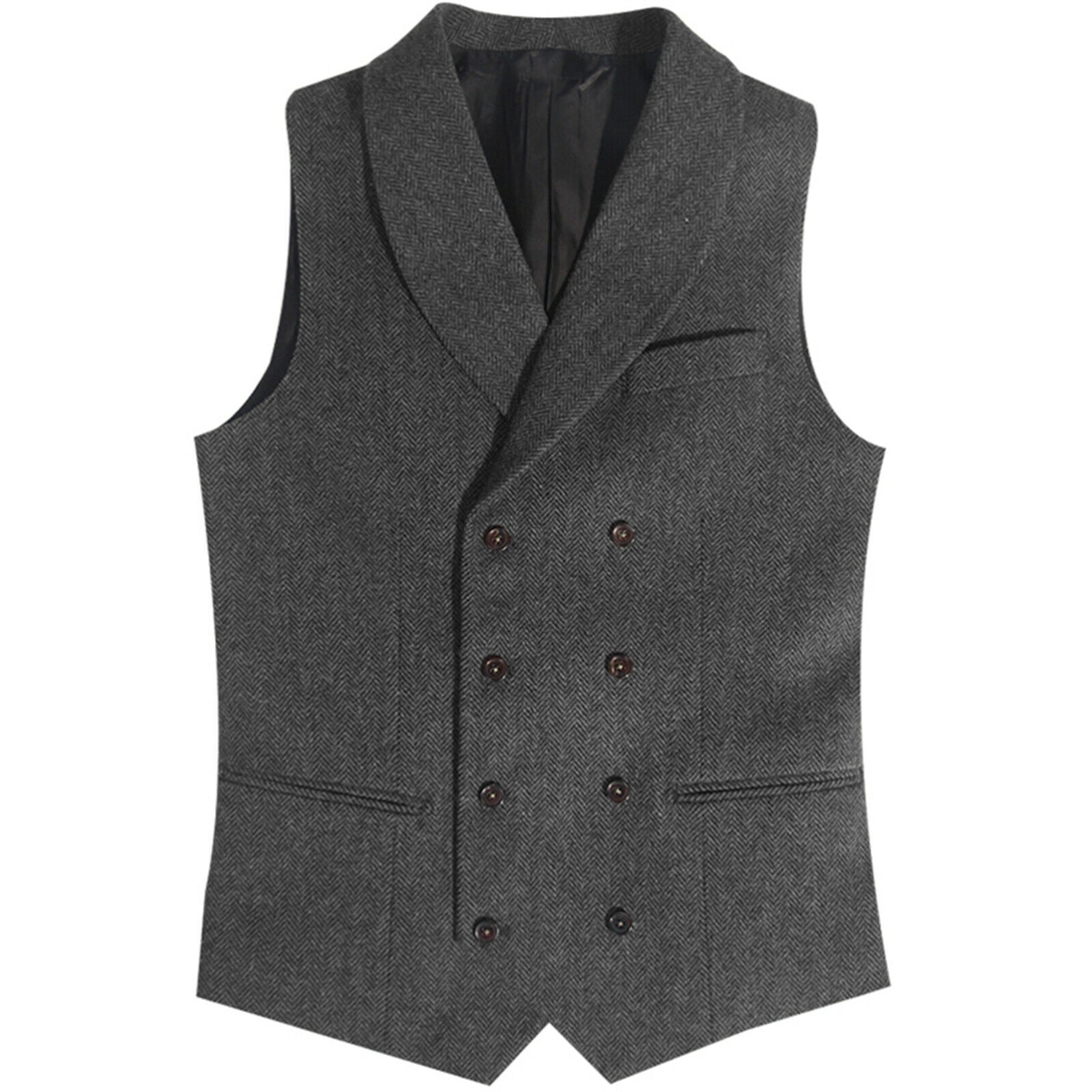 Men's gray tweed vest  