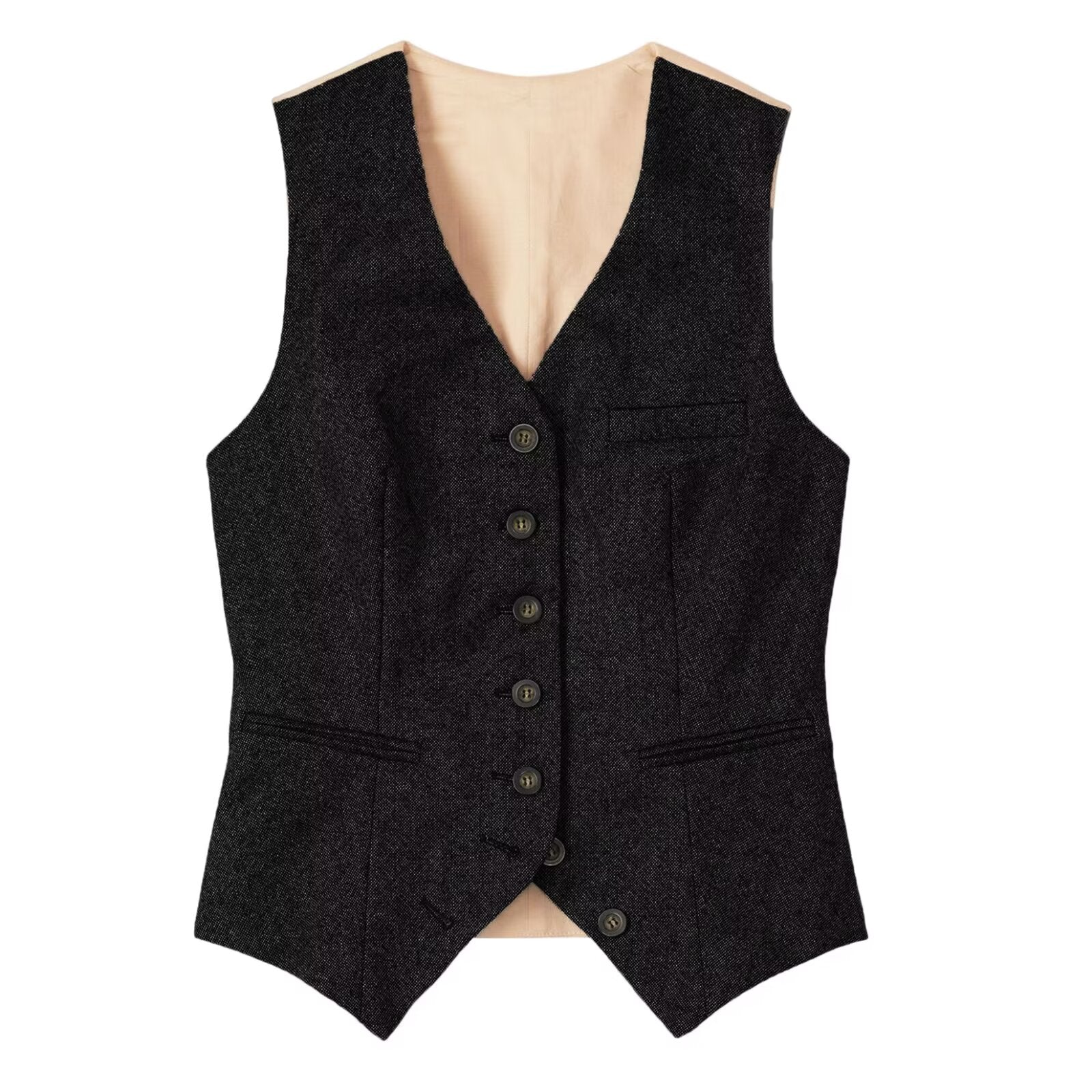 Women's black tweed vest 
