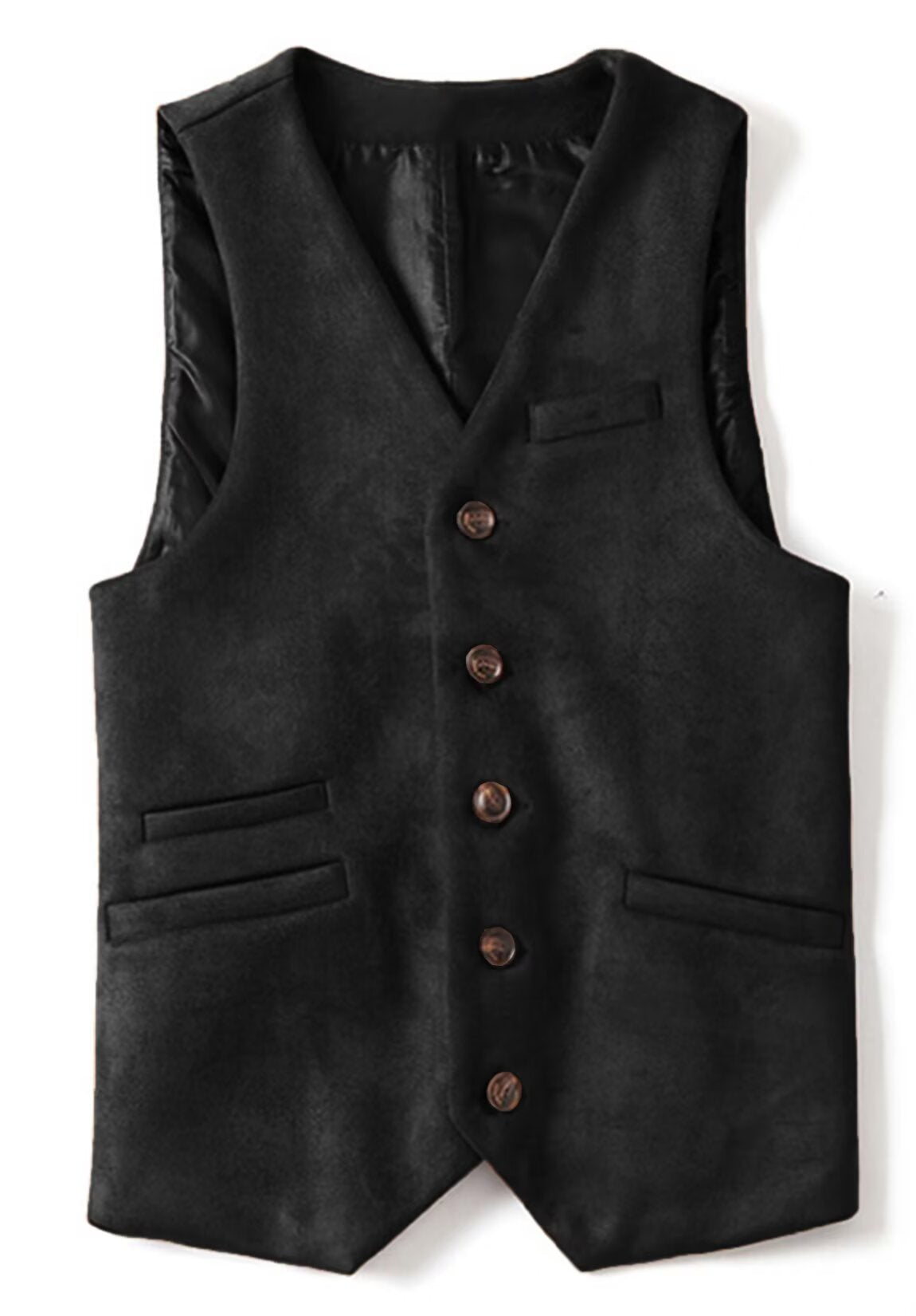 Men's black suede vest 