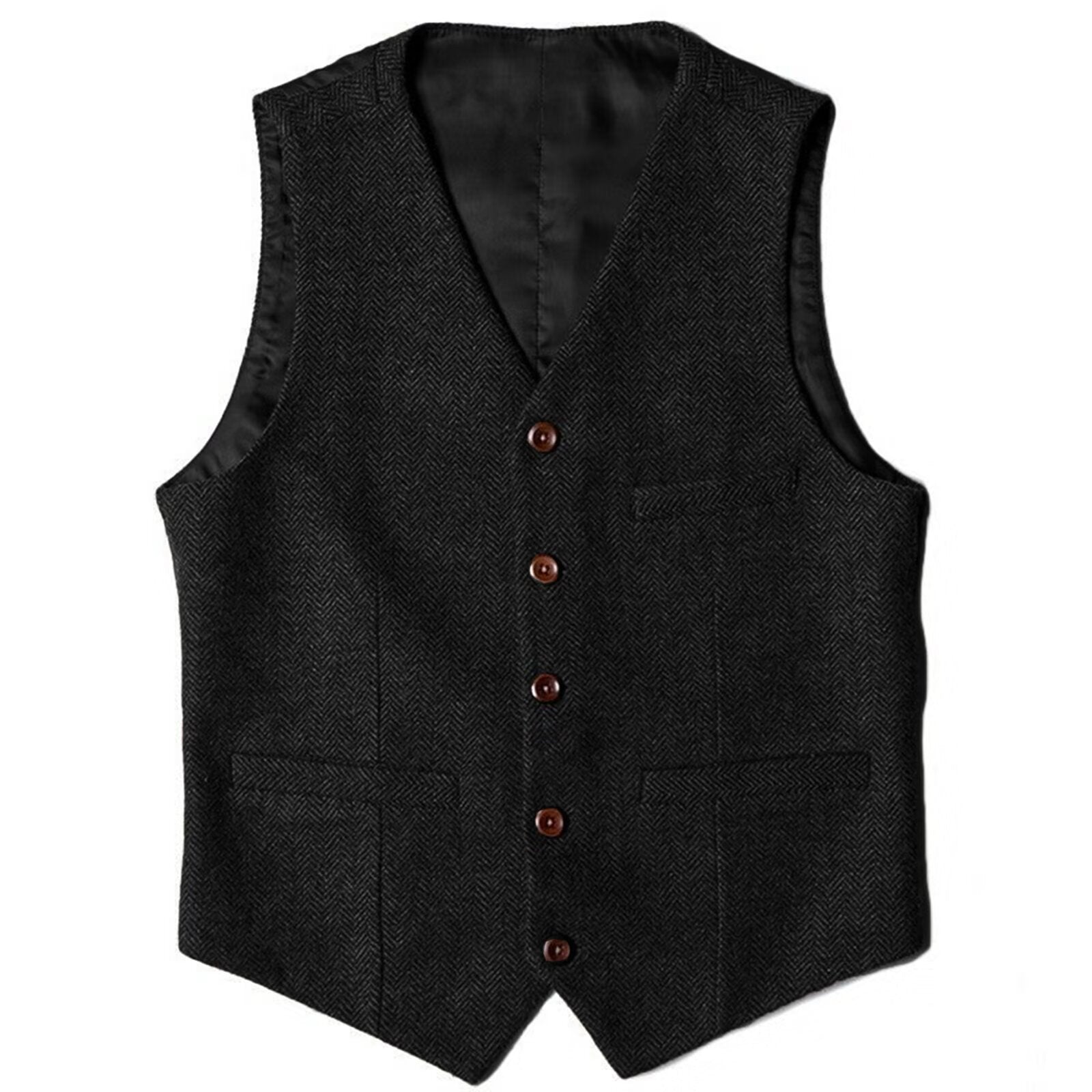 Men's black tweed vest
