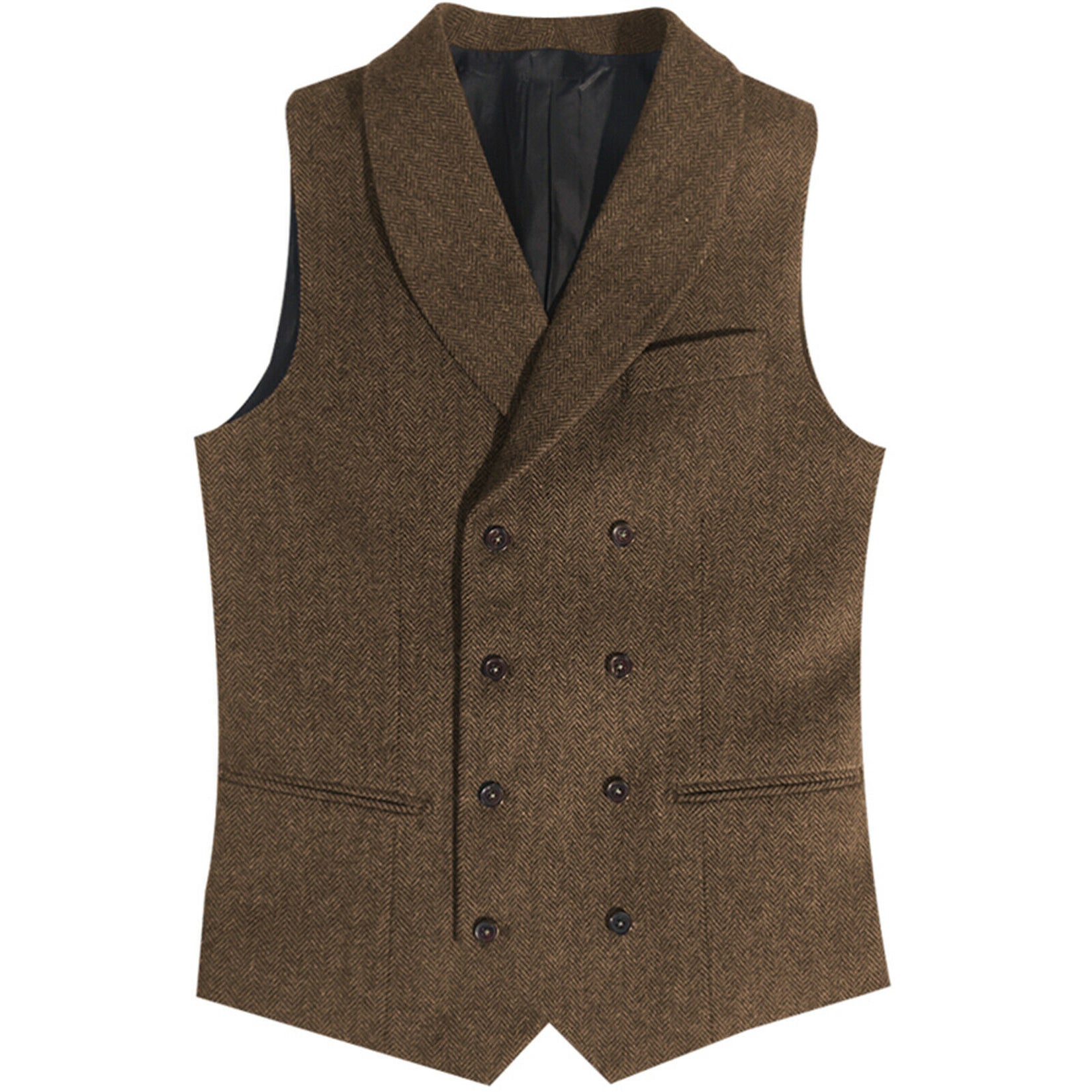 Men's brown tweed vest 
