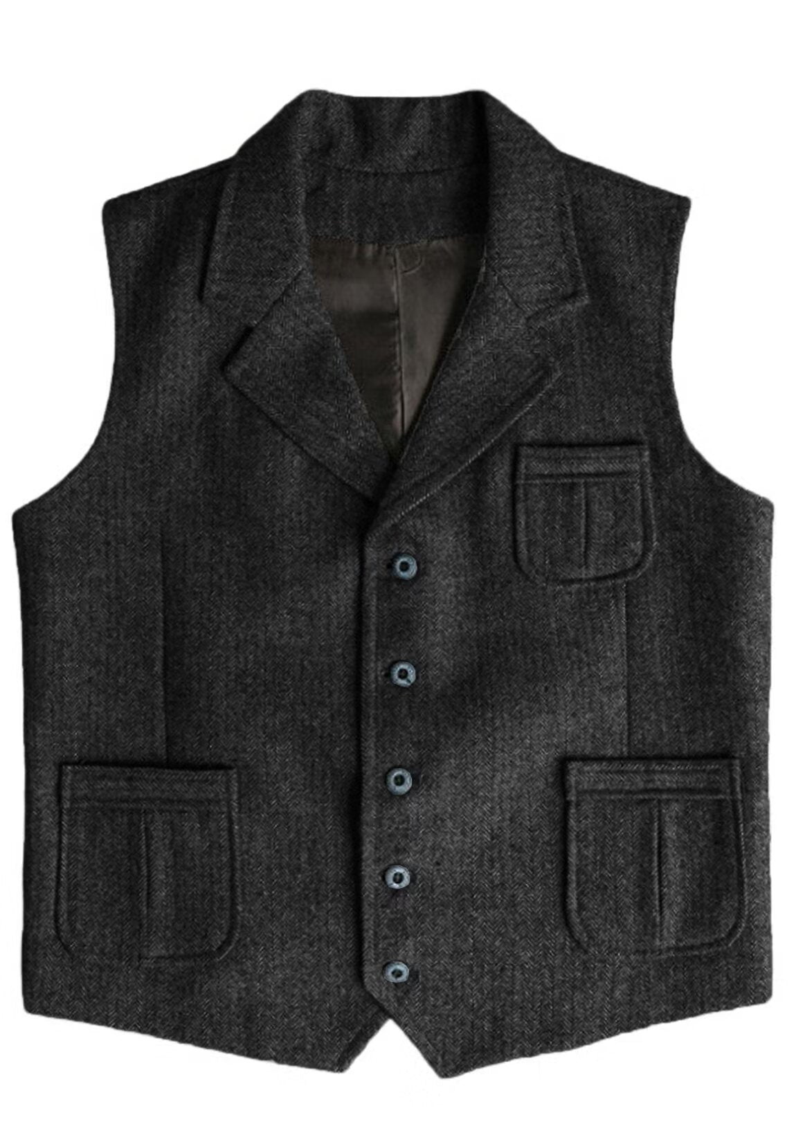 Men's black tweed vest