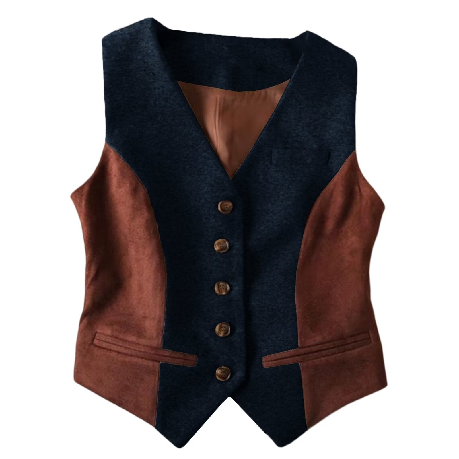 Women's navy tweed vest 