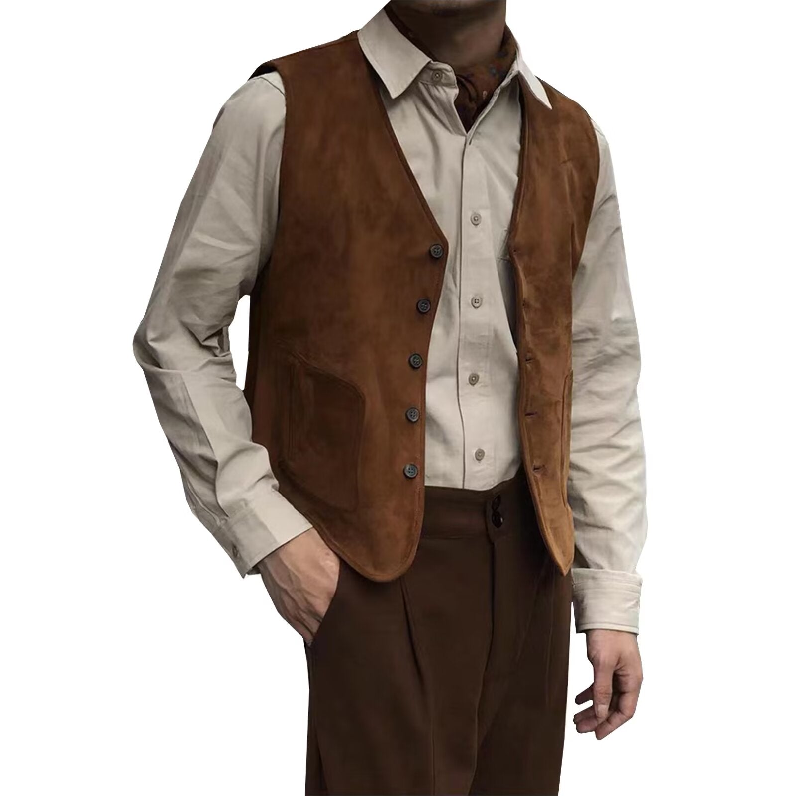 Men's brown suede vest 
