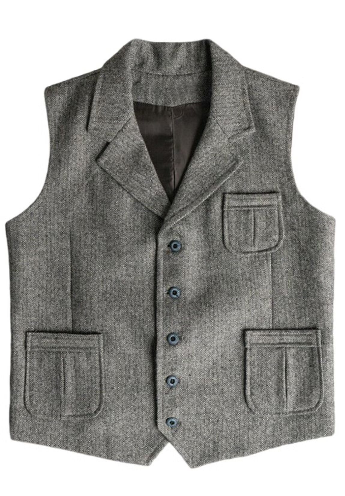 Men's gray tweed vest