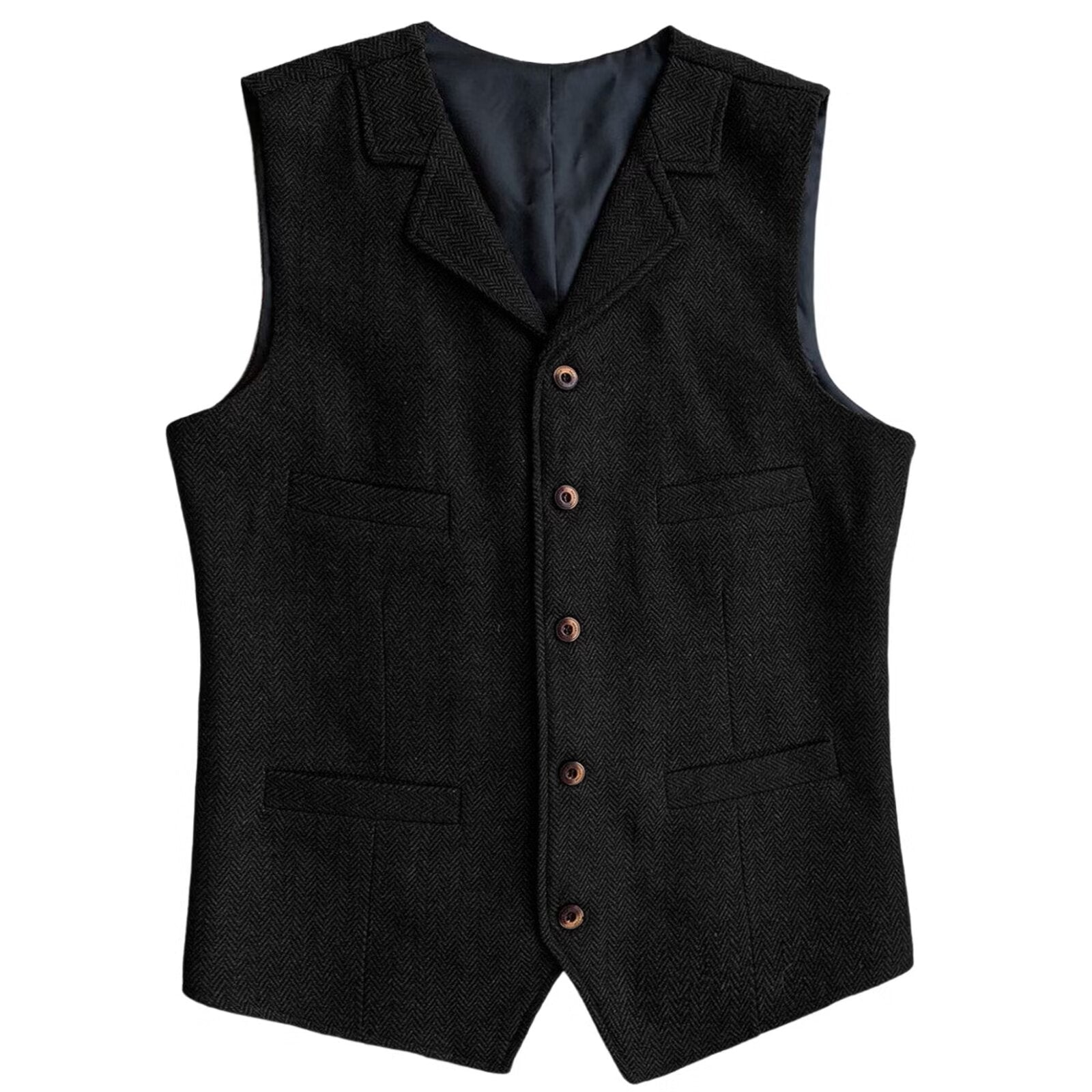 Men's black tweed vest 