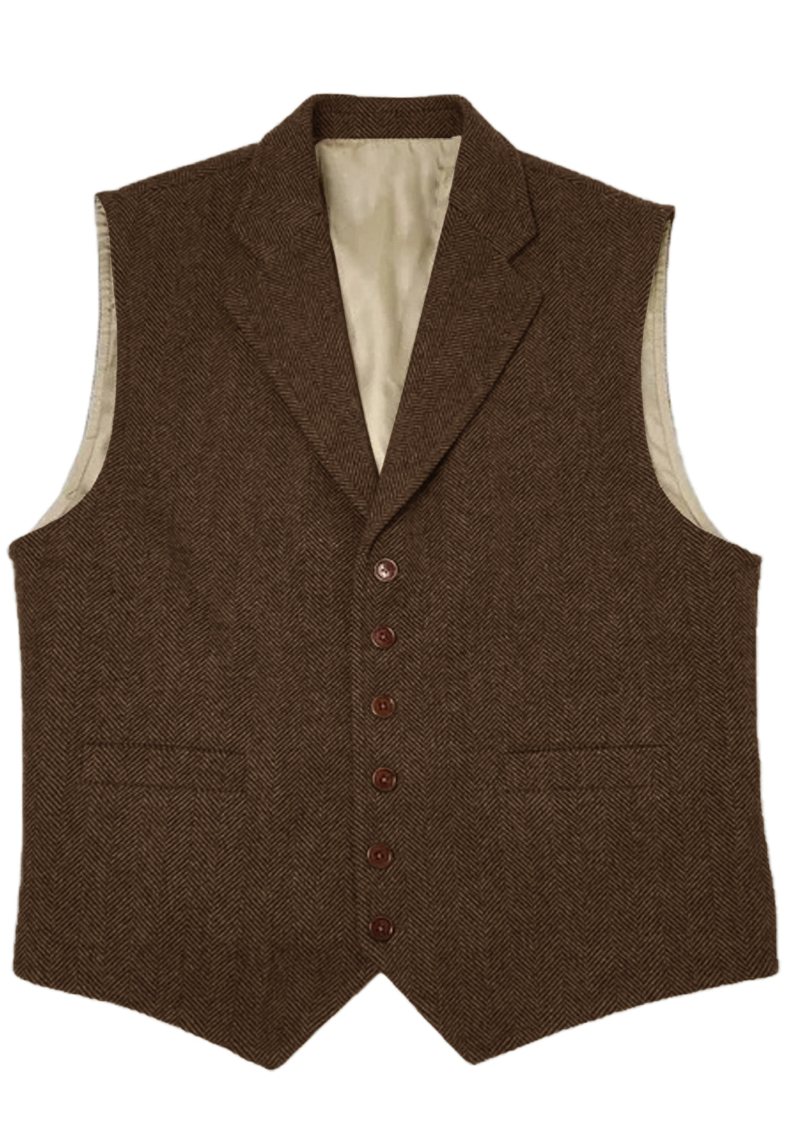 Men's brown tweed vest 